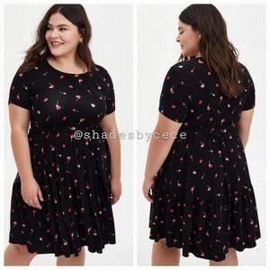 Torrid Womens Size 1X Mini Super Soft Tiered Skater Dress